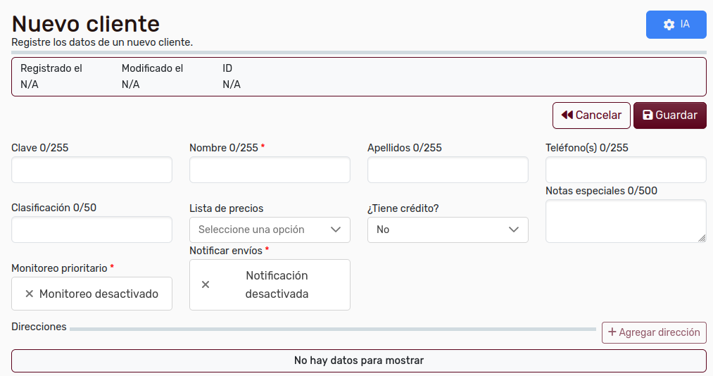 NuevoCliente