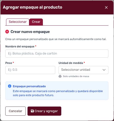 *EmpaquesPRODUCTOSModalCrear