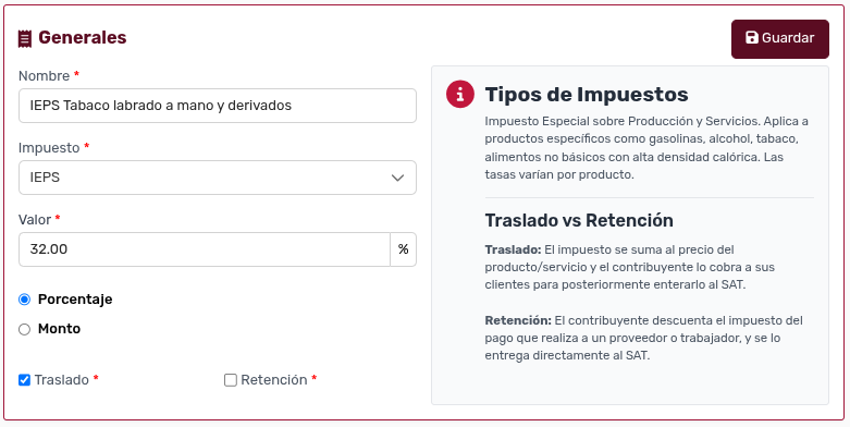 *ImpuestoDetalles