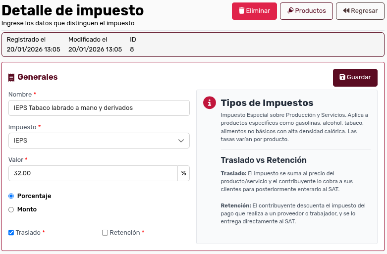 ImpuestosPantallaEdición
