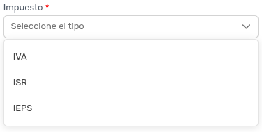 *ImpuestoSelector