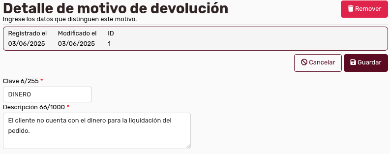 *MDevoluciónDetalles