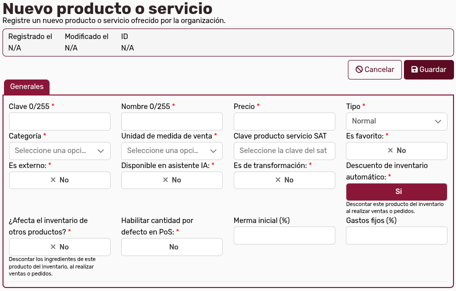 PantallaNuevoProducto