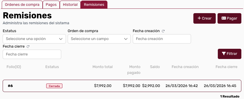 *PestañaRemisiones