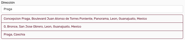 *CampoDirecciónDatos