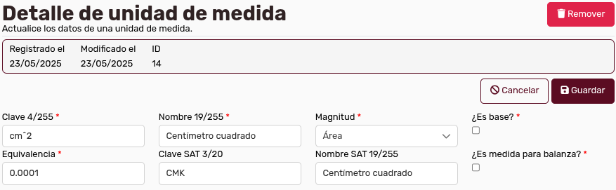 *UMedidaDetalles