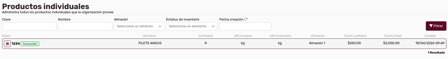 *ProductosIndividuales