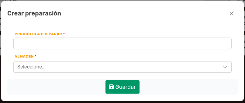 *PantallaPrepProducto