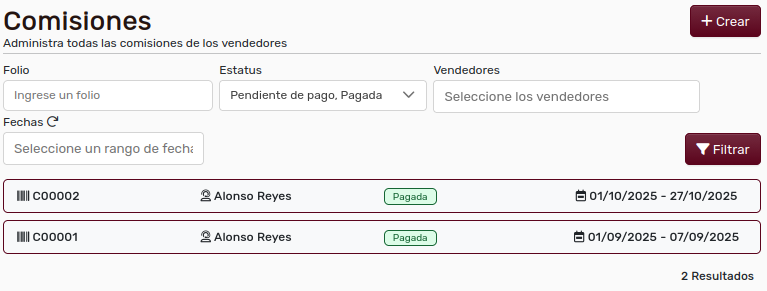 *ComisionesListado