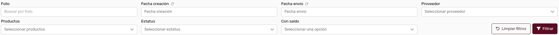 *FiltrosOrdenesCompra