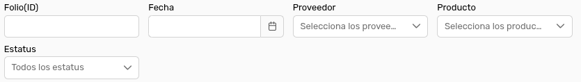 Filtros Cotización