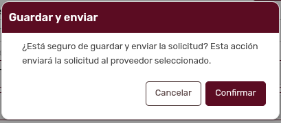 Modal Guardar Enviar