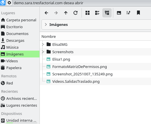 Pantalla Archivos