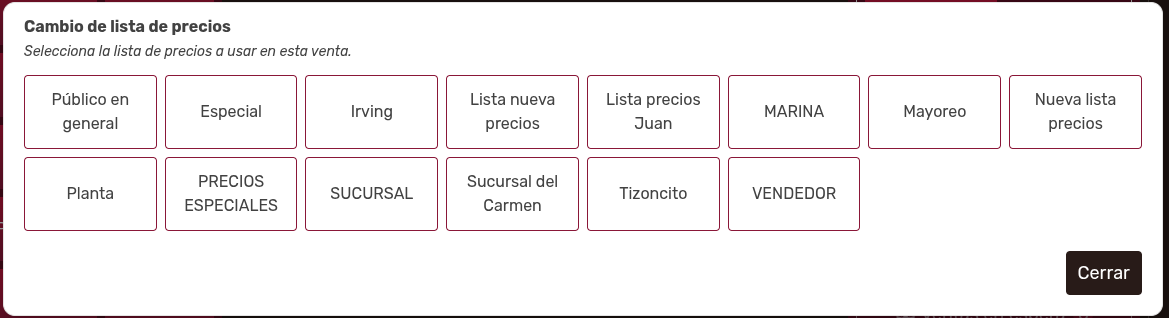 *ModalCambioListaPrecios