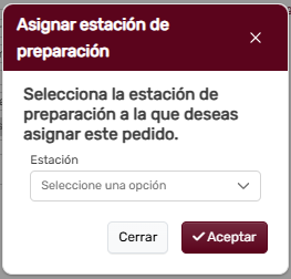 Asignar Estación de Preparación