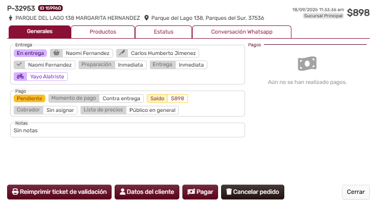 Pedidos Pago Pendiente
