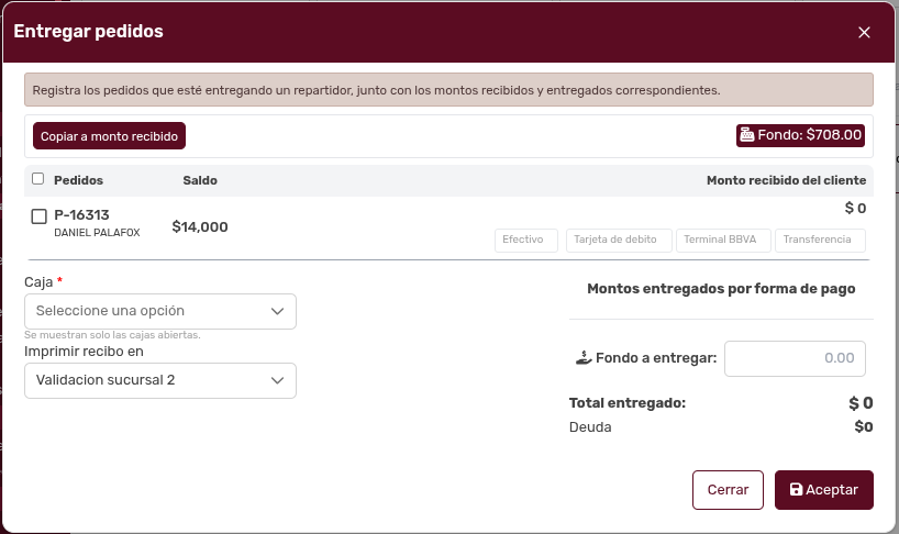 *ModalEntregarPedidos