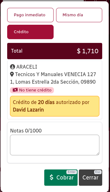 *CreditoAutorizado