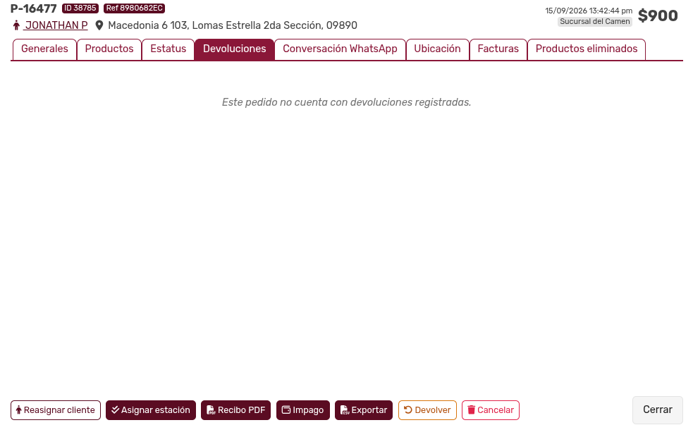 *Pedidos.Devoluciones