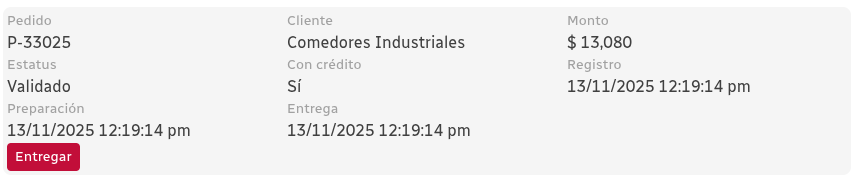 Pedido Seleccionado