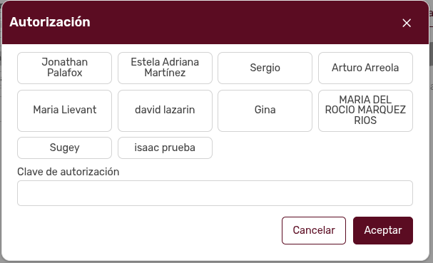 *AutorizaciónParaCancelar